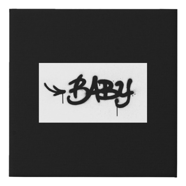 Graffiti Baby Faux Wrapped Canvas Print (Front)