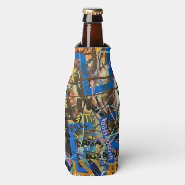 Graffiti Background Bottle Cooler (Bottle Front)