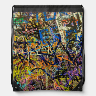 Graffiti Background Drawstring Bag