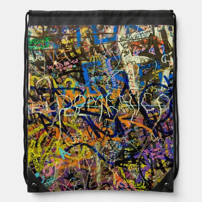 Graffiti Background Drawstring Bag (Front)