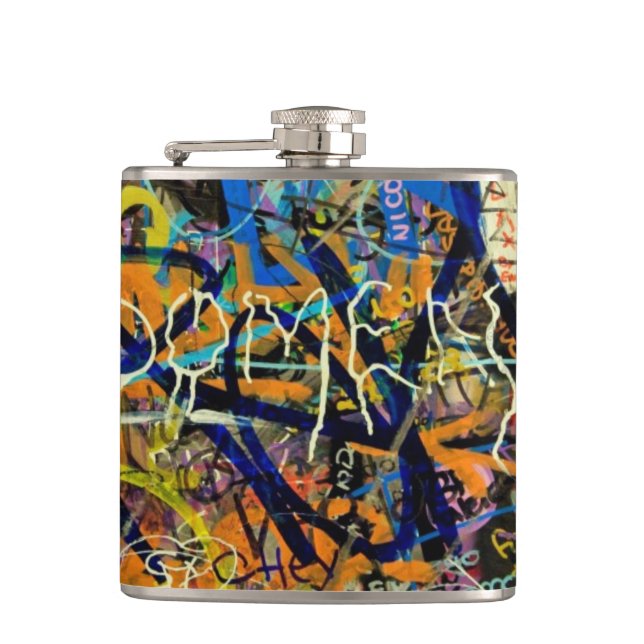 Graffiti Background Flask (Front)