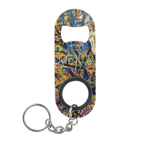 Graffiti Background Keychain Bottle Opener