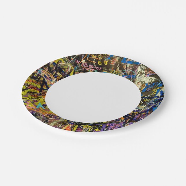 Graffiti Background Paper Plates (Angled)