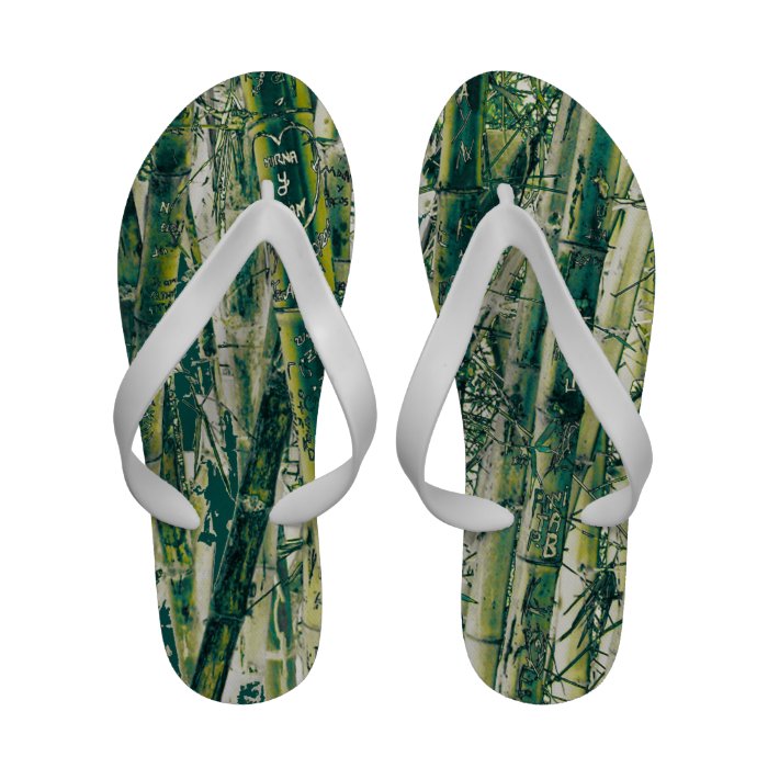 Graffiti bamboo flip flops