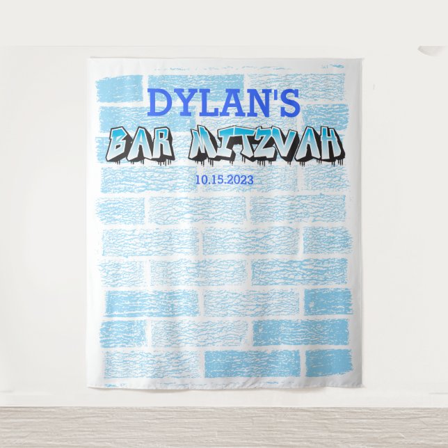 Graffiti Bar Mitzvah Photo Booth Party Backdrop (Front)