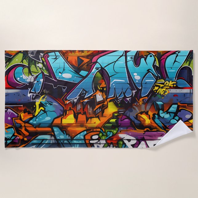 Graffiti Beach Towel (Front)