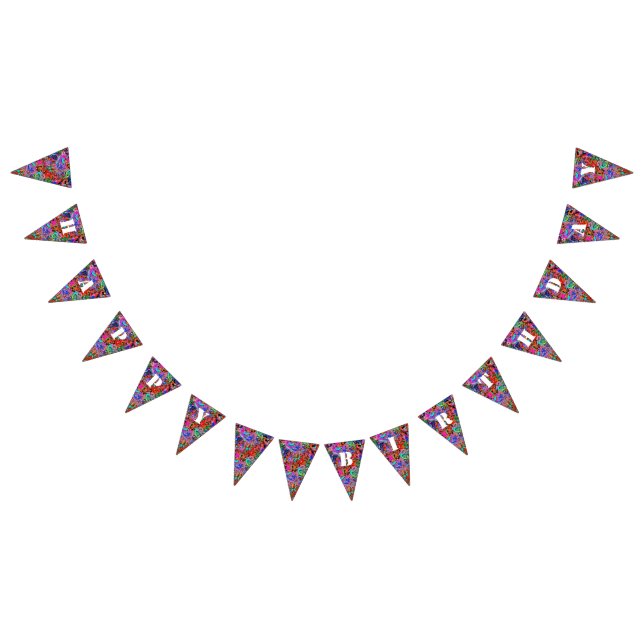 Graffiti birthday bunting flags (All)