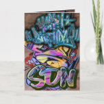 Graffiti birthday card son<br><div class="desc">Birthday card for son with a graffiti design</div>