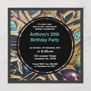 Graffiti Birthday Invitation