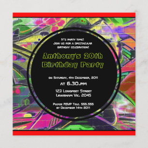 Graffiti Birthday Invitation
