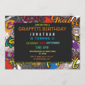 Graffiti Brick Paint outlet Splat Bar Mitzvah Logo | Typeset In-House | Customizable | Matching Digital Invitation & Accessories | www.urevite.com