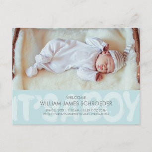 Graffiti Blue Baby Birth Announcement Postcard