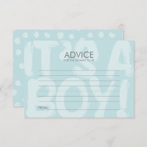 Graffiti Blue Baby Shower Advice Card For Mom