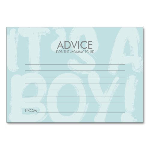 Graffiti Blue Baby Shower Advice Card For Mom