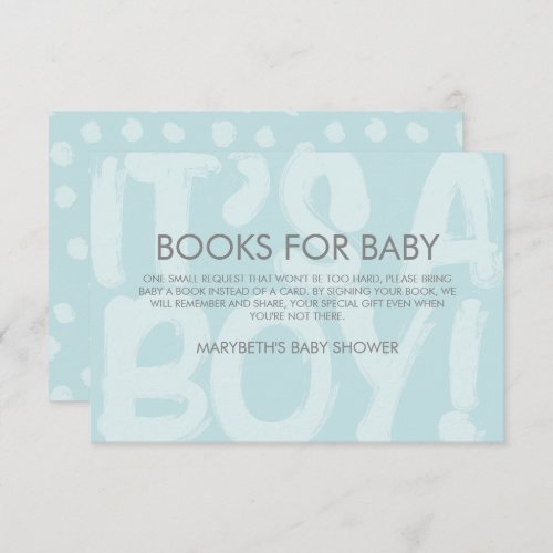 Graffiti Blue Baby Shower Bring A Book Request Invitation