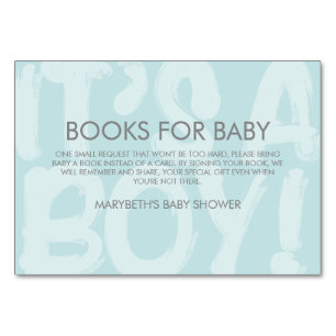 Graffiti Blue Baby Shower Bring A Book Request Table Number
