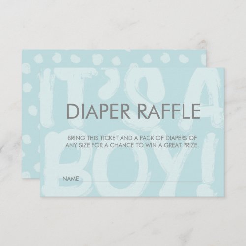 Graffiti Blue Baby Shower Diaper Raffle Ticket Invitation