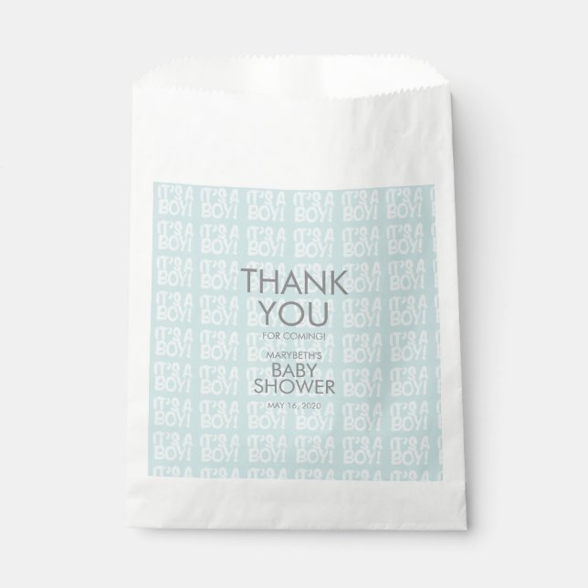 Graffiti Blue Baby Shower Favor Bags (Front)
