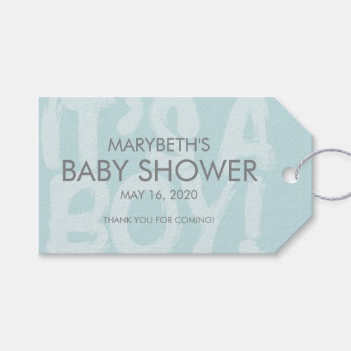 Graffiti Blue Baby Shower Favor Gift Tag