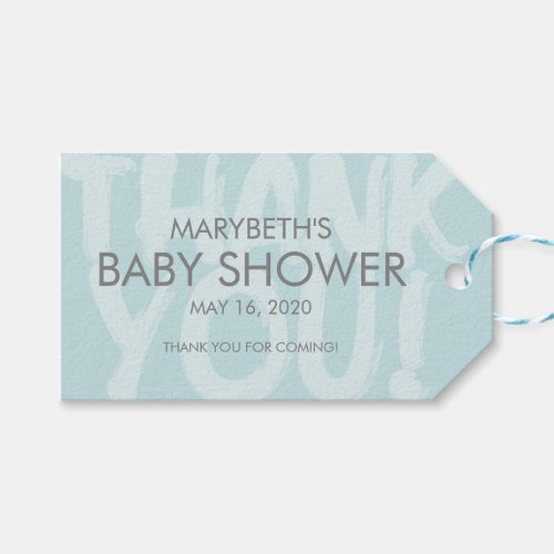 Graffiti Blue Baby Shower Favor Gift Tag