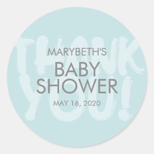 Graffiti Blue Baby Shower Favor Sticker