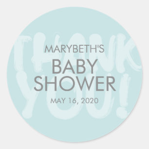 Graffiti Blue Baby Shower Favor Sticker