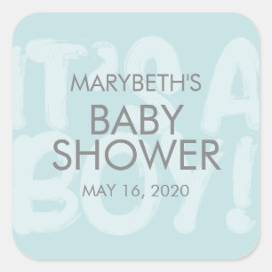 Graffiti Blue Baby Shower Favor Sticker