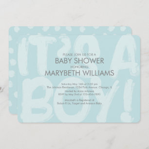 Graffiti Blue Baby Shower Invitation