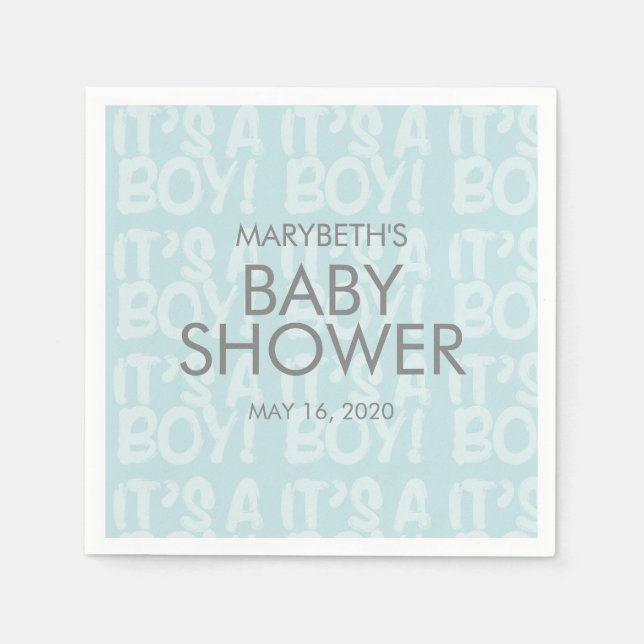 Graffiti Blue Baby Shower Paper Napkin (Front)