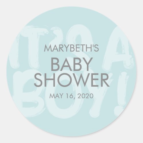 Graffiti Blue Baby Shower Sticker