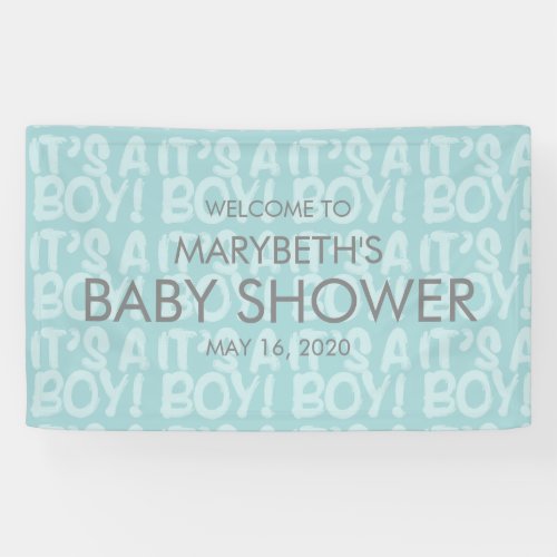 Graffiti Blue Baby Shower Welcome Banner