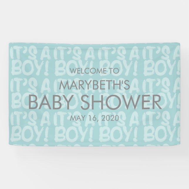 Graffiti Blue Baby Shower Welcome Banner (Horizontal)