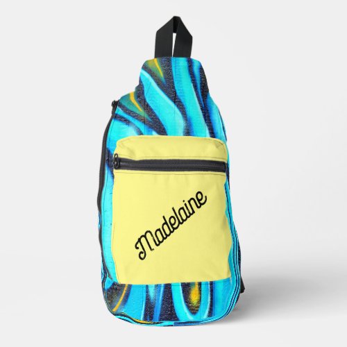 Graffiti Blue Yellow Modern  Sling Bag