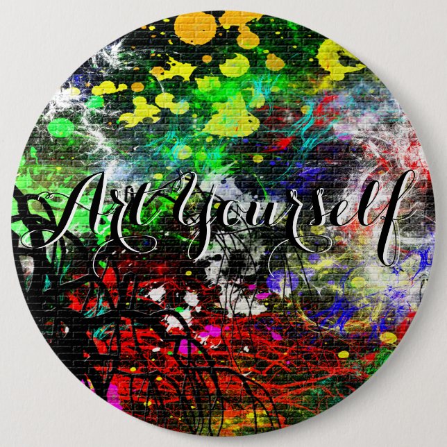 Graffiti Brick Wall Button (Front)