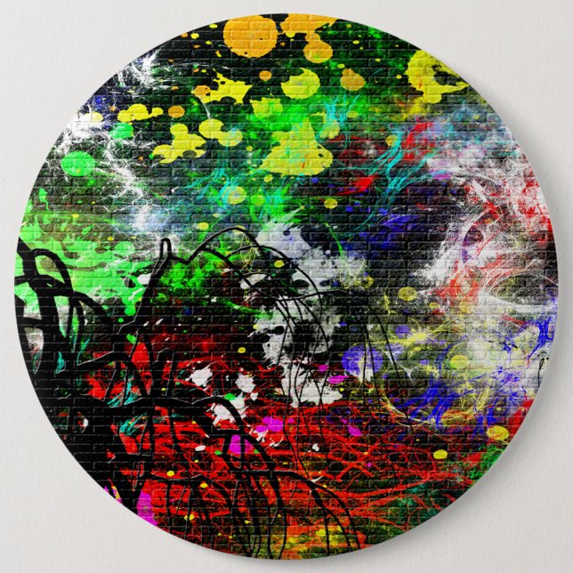 Graffiti Brick Wall Pinback Button (Front)