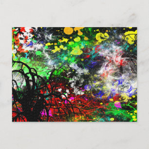 Graffiti Brick Wall Postcard