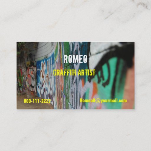 Customizable Graffiti Business Card