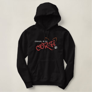 Graffiti Cardigan Welsh Corgi Embroidered Hoodie