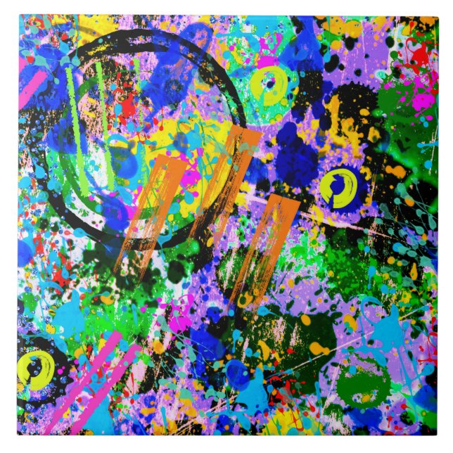 Graffiti Carnival 2 Ceramic Tile (Front)