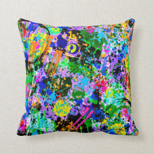 Graffiti Carnival Throw Pillow