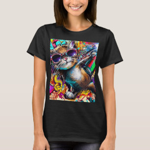 Graffiti Cat: Spray painted cat: taby street art T-Shirt