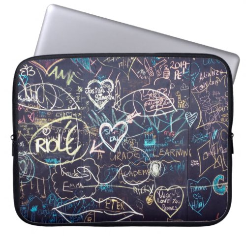 Graffiti chalkboard blackboard love laptop sleeve