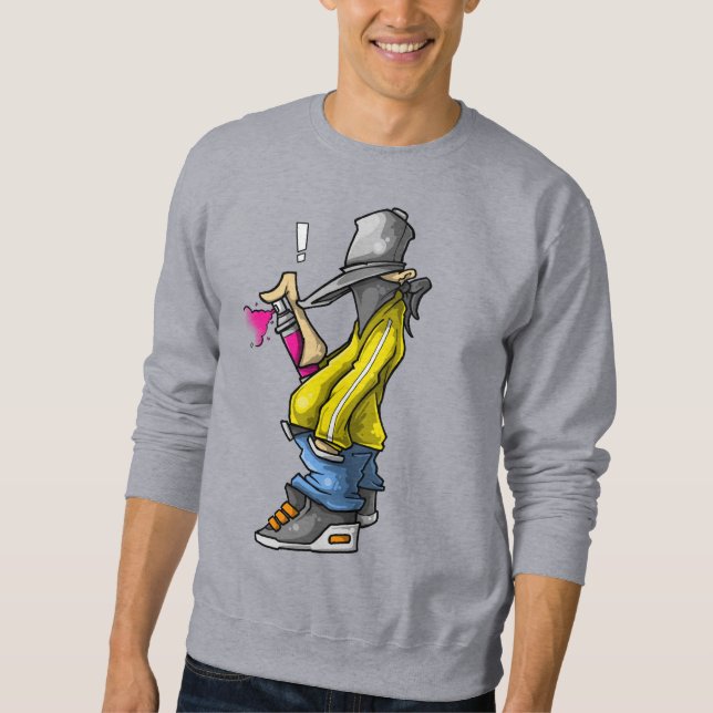 Graffiti Character spray paint vandal art design Sweatshirt (Front)