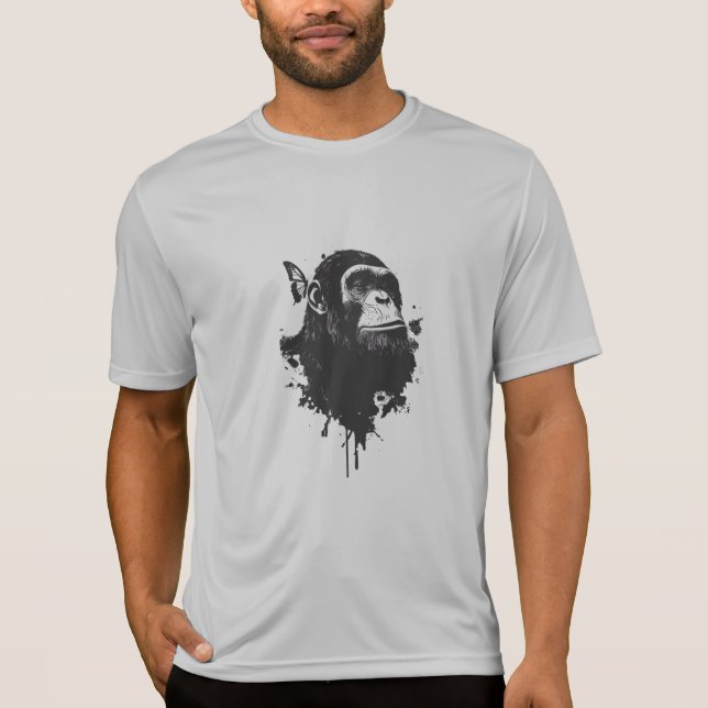 Graffiti Chimpanzee Street Art Animal Portrait Urb T-Shirt (Front)