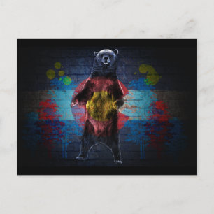 Graffiti Colorado flag grunge bear postcard