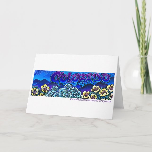Graffiti Colorado Rocky Mountains & Wildflowers Card (Front)