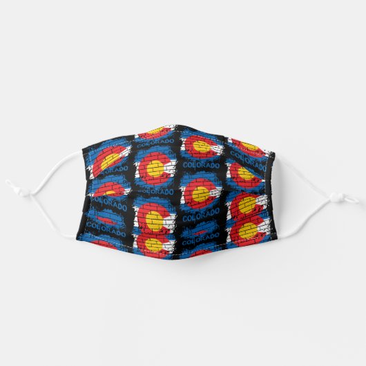 Graffiti Colorado State Flag Adult Cloth Face Mask (Front, Unfolded)