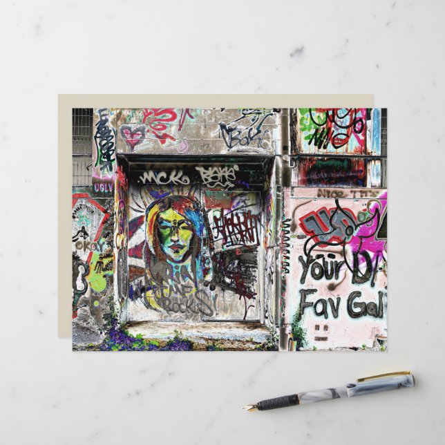 Graffiti Cool Decorative Urban Street Grunge Art (Front/Back In Situ)