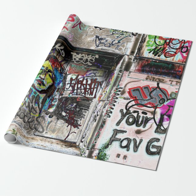 Graffiti Cool Decorative Urban Street Grunge Art Wrapping Paper (Unrolled)