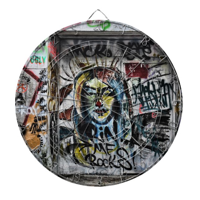 Graffiti Cool Modern Urban Street Art Dart Board (Front)